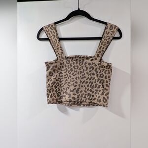 Olivia Rae Super Soft Leopard Print Crop Tank Top